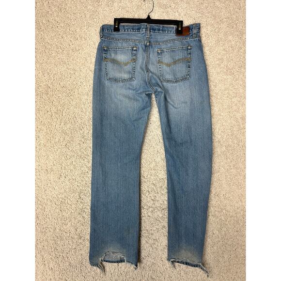 GAP Premium Low Rise Boot Jeans Mens 34x34 Blue Denim Faded Distressed Comfort - Picture 5 of 15